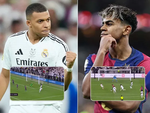 WATCH: Kylian Mbappe draws first blood; Lamine Yamal gives a quick reply in  the first half of Super Copa finals