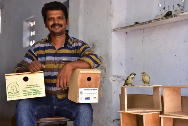 B Pandiyarajan at his nesting box manufacturing unit in Coimbatore.