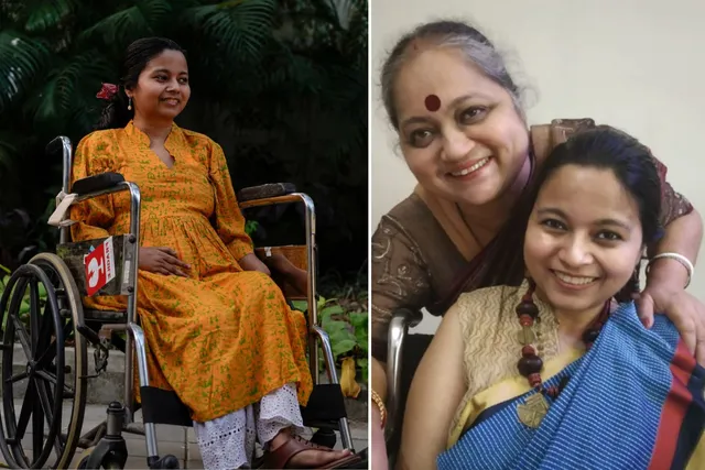 Soumita Basu (left) and with her mother Amita Basu (right)