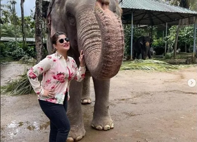 হাতির সঙ্গে ছবি পোস্ট করে ব্যাপক ট্রোলের শিকার শ্রাবন্তী