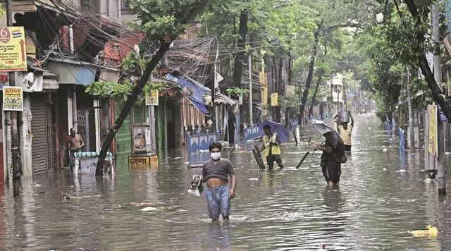 জমা জলে করুণ অবস্থা বিধান নগর পুরসভার