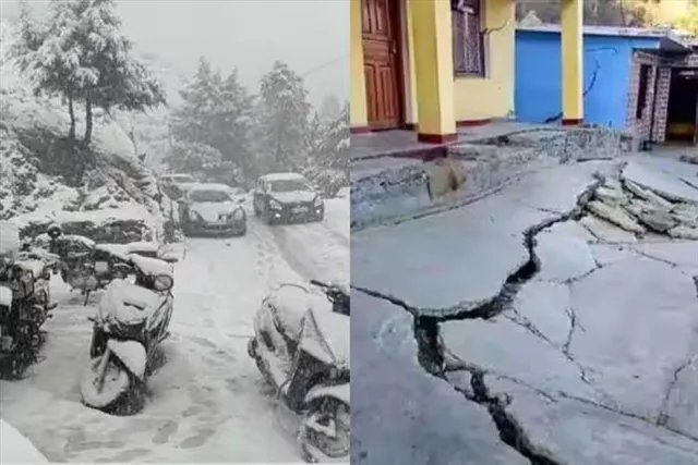 জোশীমঠে ভারী তুষারপাতের পর কয়েকটি ভবনে ফাটল দেখা দিয়েছে