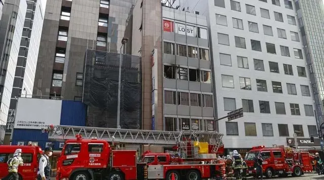 osaka building in fire