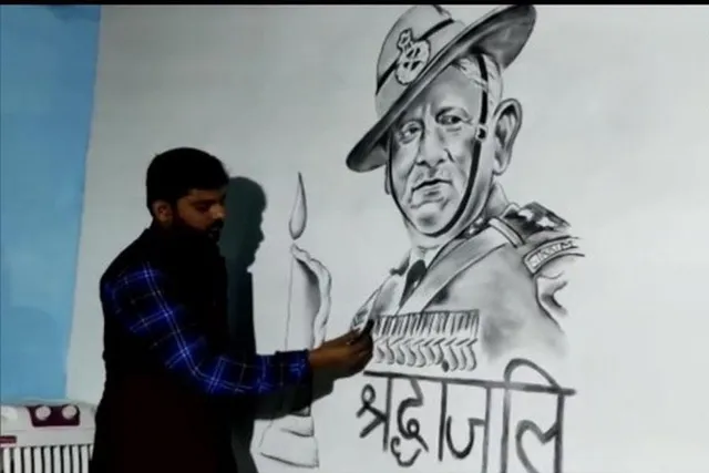 Amroha artist pays tribute to late CDS Rawat