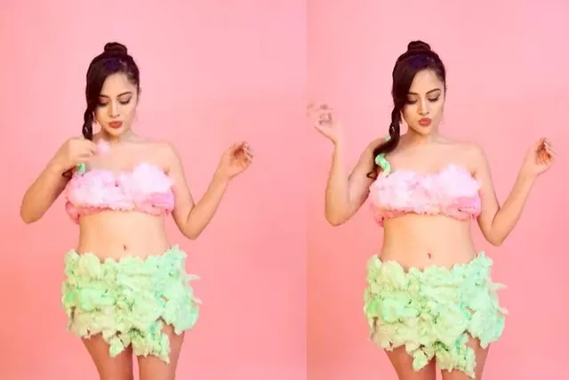 Urfi wore a cotton candy dress, watch the video