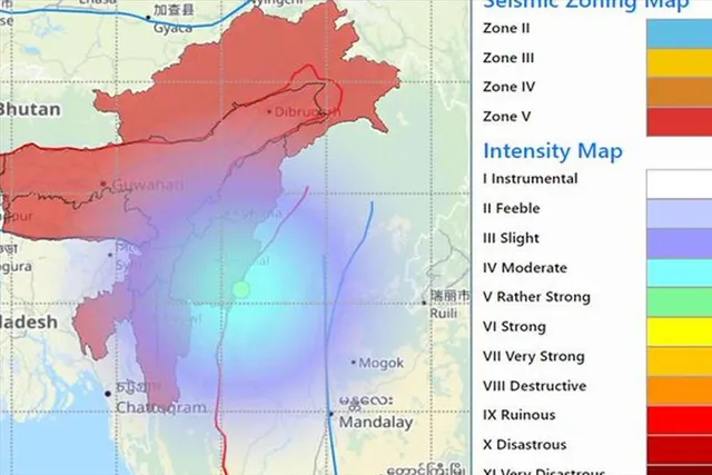 Earthquake  in  Manipur  measuring  4.8  on the  Richter  scale