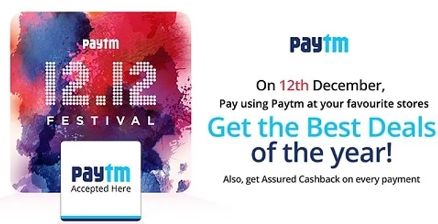 Paytm 12.12 Festival’ is Live with Exciting Deals and Cashbacks