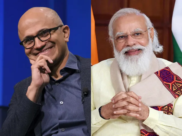 satya nadella and narendra modi
