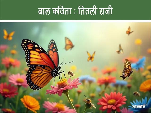 bal kavita titli rani hindi kids poem butterfly