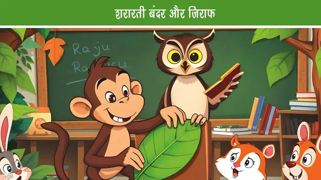 Naughty monkey and giraffe