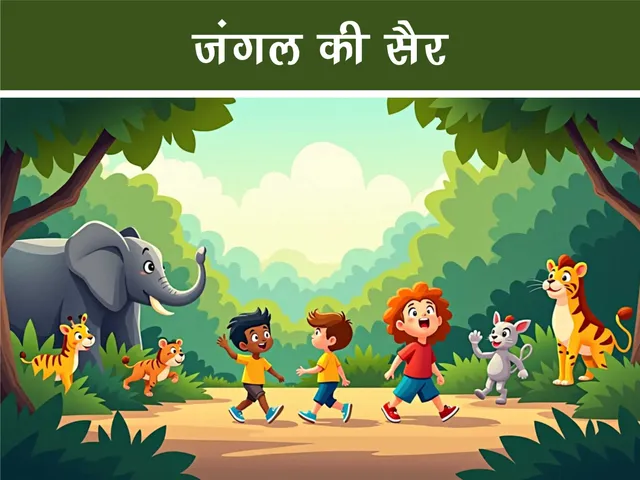 cartoon image of kids in jungle