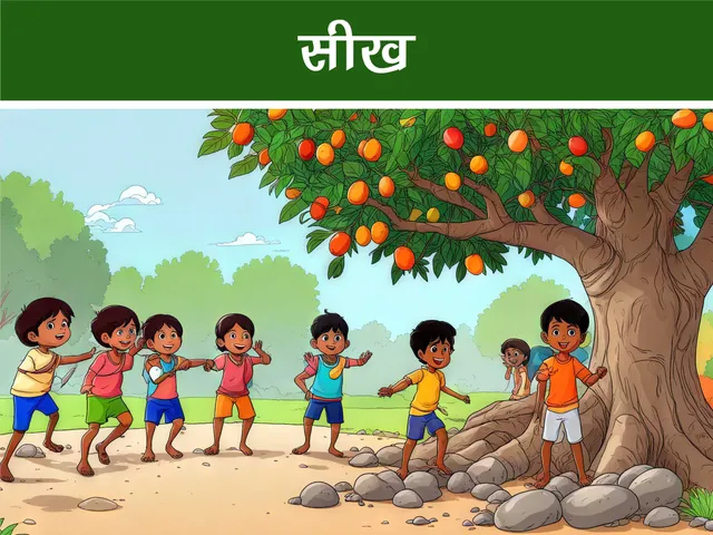 cartoon image of kids under a tree