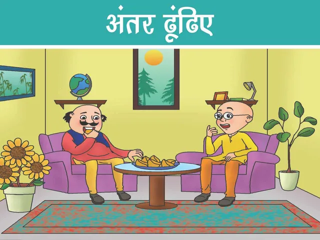 Motu patlu eating samosa cartoon image