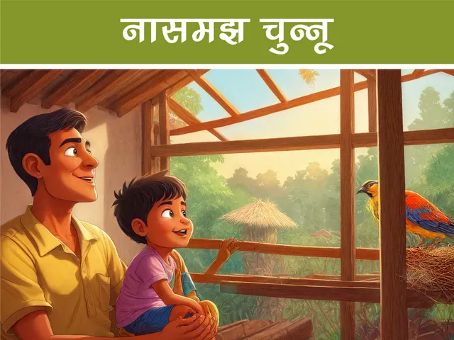 cartoon image of a kid with his father