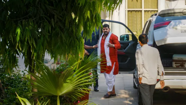 Brij Bhushan Sharan Singh at his residence in Delhi