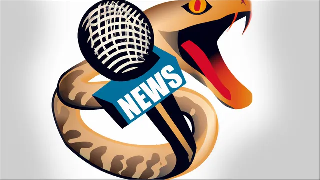 News television mic's depiction as hissing snake