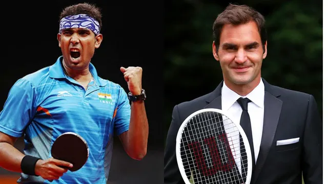 Sharath Kamal Roger Federer