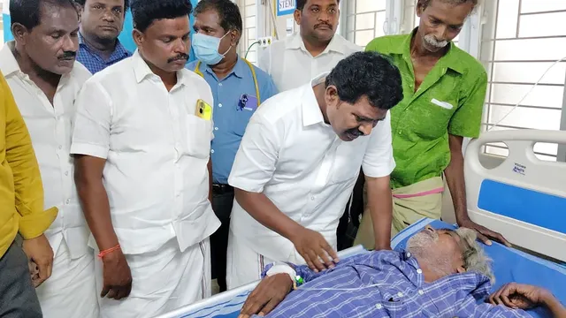 A person undergoes treatment after consumption of spurious liquor, in Kallakurichi district of Tamil Nadu, Wednesday, June 19, 2024