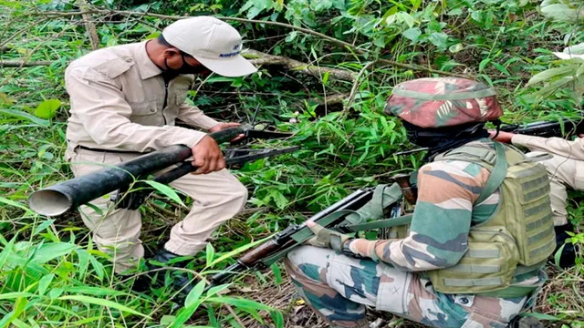 Security forces personnel during their joint search operations