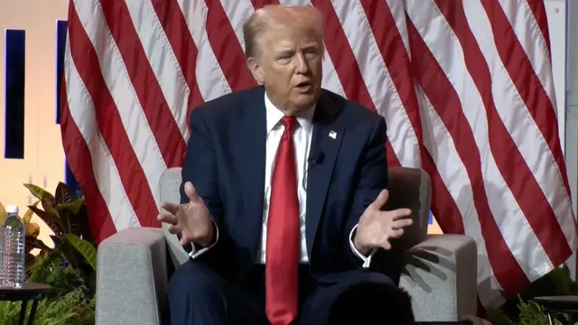 Republican presidential nominee Donald Trump at the National Association of Black Journalists convention in Chicago