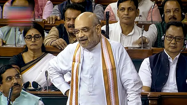 Amit Shah participates in the discussion on the Motion of No-Confidence in the Lok Sabha during the Monsoon session of Parliament on Wednesday, August 9