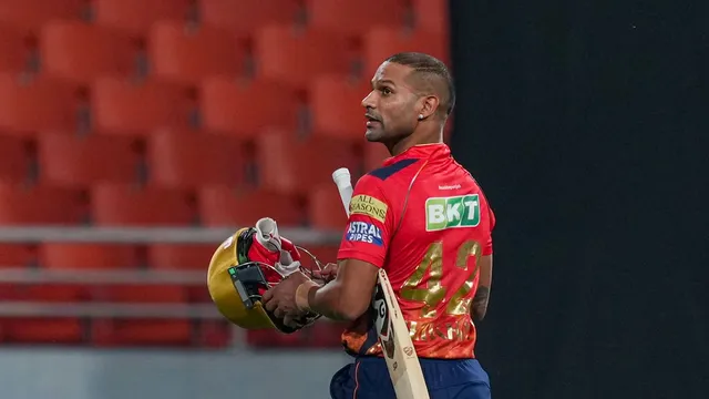 Punjab Kings' Shikhar Dhawan during the Indian Premier League (IPL) 2024 match between Punjab Kings and Sunrisers Hyderabad