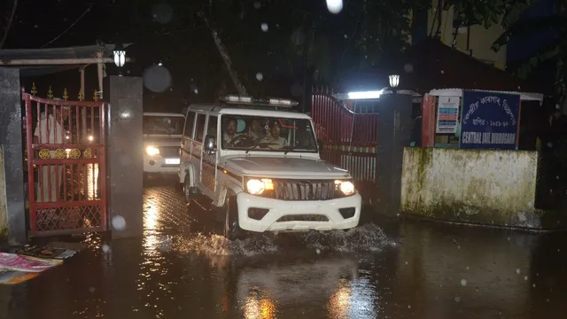 Radical Sikh preacher Amritpal Singh being taken from Dibrugarh Central Jail to Mohanbari Airport for his departure to Delhi, amidst tight security, in Dibrugarh, Friday morning, July 5, 2024.