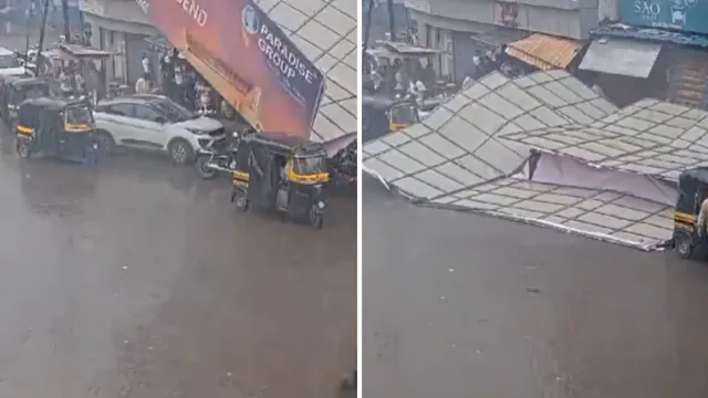 hoarding collapses in Thane