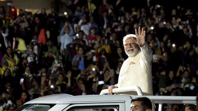 Prime Minister Narendra Modi during the 'Ahlan Modi' programme, in Abu Dhabi, UAE