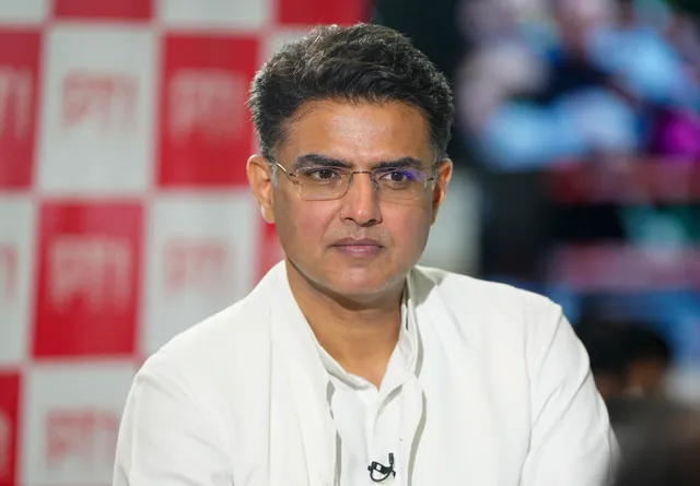 Congress leader Sachin Pilot reacts during an interview with PTI, in New Delhi