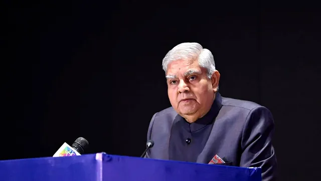 Vice President Jagdeep Dhankhar delivers the keynote address at the Human Rights Day celebrations organised by National Human Rights Commission, in New Delhi, Sunday