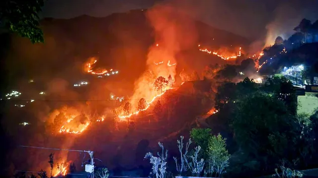 Flames Rise During A Forest Fire Near Saterakhal Village, In Rudraprayag District, Wednesday, April 24, 2024