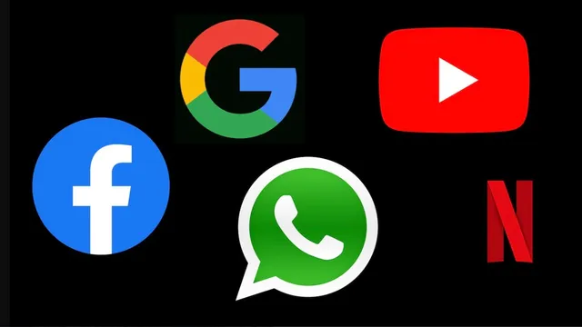 large apps google netflix youtube whatsapp