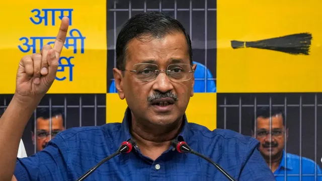 Delhi Chief Minister and AAP convenor Arvind Kejriwal addresses a press conference, in New Delhi, Sunday, May 12, 2024