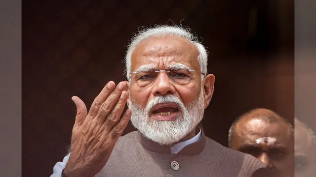 Prime Minister Narendra Modi addresses the media on the first day of the Parliament session, in New Delhi, Monday, July 22, 2024.