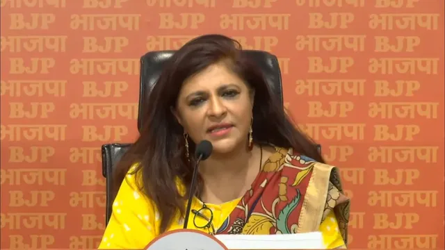 BJP national spokesperson Shazia Ilmi addressing a press conference in New Delhi