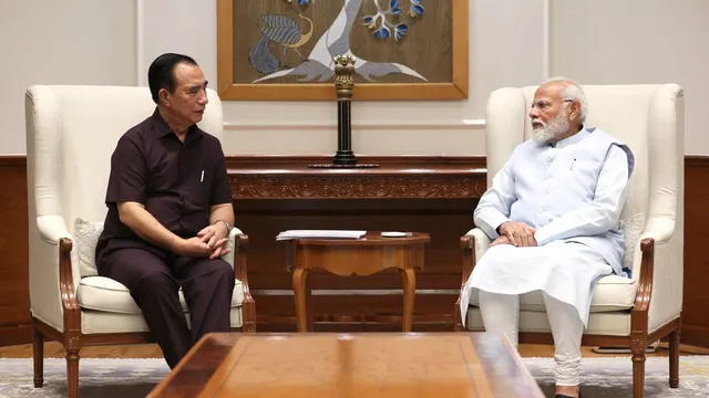 Prime Minister Narendra Modi with Mizoram Chief Minister Lalduhoma during a meeting, in New Delhi, Saturday, July 6, 2024.