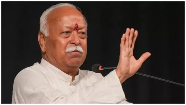 Rashtriya Swayamsevak Sangh (RSS) chief Mohan Bhagwat during the Kalnayak Mahotsav 2024, in New Delhi