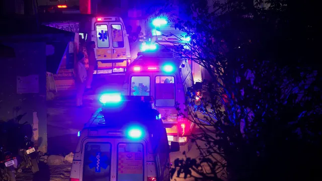 Ambulances with rescued workers come out from the collapsed Silkyara Tunnel, in Uttarkashi district, Tuesday, Nov. 28, 2023.