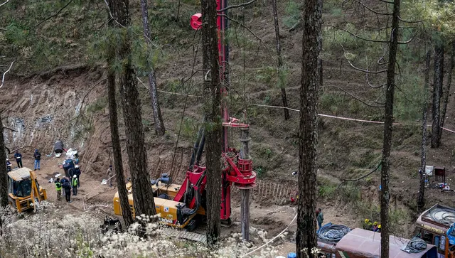 Vertical drilling underway during the rescue operation to extract 41 workers trapped inside the under-construction Silkyara Bend-Barkot Tunnel