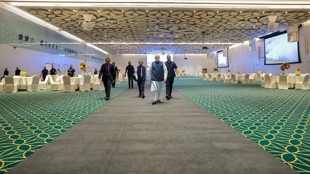 Prime Minister Narendra Modi during the inauguration of India International Convention and Expo Centre (IICC), in New Delhi, Sunday, Sept. 17, 2023.