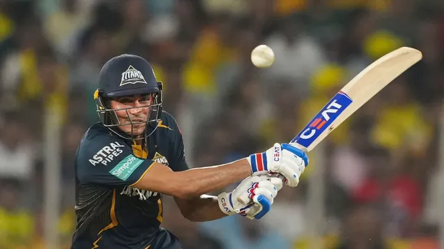 Gujarat Titans' captain Shubman Gill plays a shot during an Indian Premier League (IPL) 2024 T20 cricket match between Gujarat Titans and Chennai Super Kings