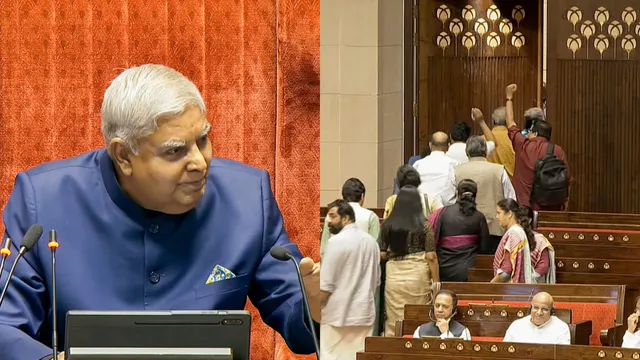 Rajya Sabha Chairman Jagdeep Dhankhar conducts proceedings in the House during ongoing Parliament session, in New Delhi, Wednesday, July 3, 2024.