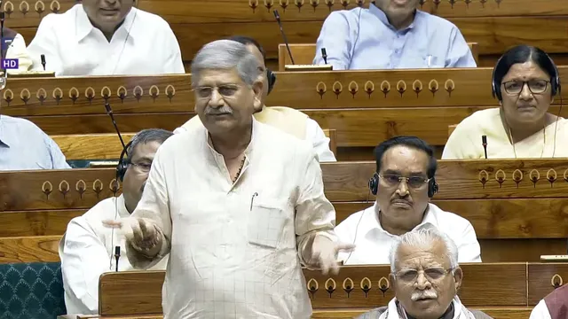 Union Minister Rajiv Ranjan Singh alias Lalan Singh speaks in the Lok Sabha during the Monsoon session of Parliament, in New Delhi, Thursday, Aug. 8, 2024.