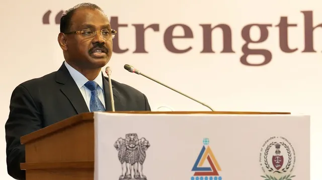 Comptroller & Auditor General of India Girish Chandra Murmu speaks during the International Conference on 'Strengthening of Grass Roots Democracy and Accountability', in New Delhi, Wednesday, Feb. 28, 2024.