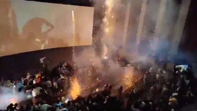 Salman Khan fans burst firecrackers in malegaon cinema hall during tiger3