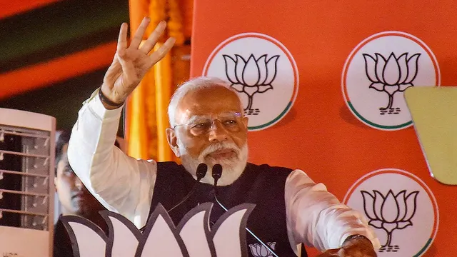 Prime Minister Narendra Modi addresses a public meeting, ahead of Lok Sabha elections, in Gaya, Bihar, Tuesday, April 16, 2024