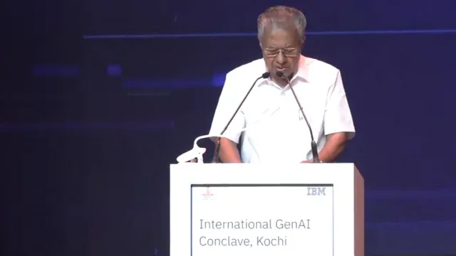 Kerala CM Pinarayi Vijayan speaking at GenAI Conclave in Kochi, Kerala 