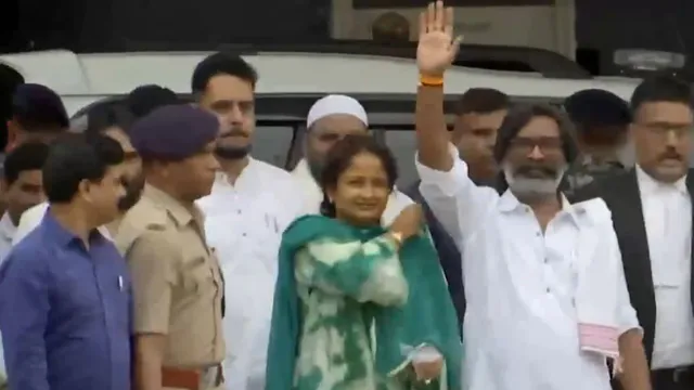 Former Jharkhand CM & JMM leader Hemant Soren released on bail from Birsa Munda jail in Ranchi