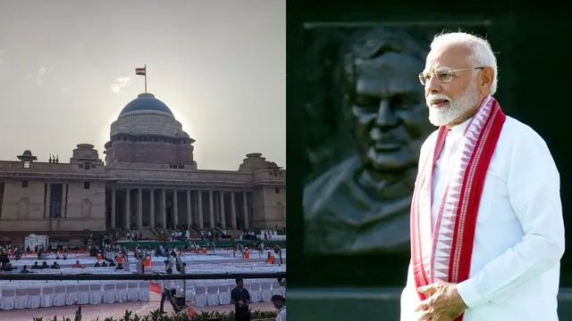 Prime Minister Narendra Modi pays tribute to former prime minister Atal Bihari Vajpayee at his memorial Sadaiv Atal, ahead of his swearing-in ceremony as the prime minister for the third consecutive term, in New Delhi, Sunday, June 9, 2024.